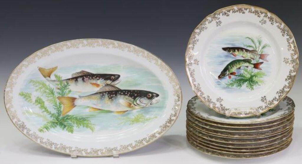 (12) FRENCH LIMOGES PORCELAIN FISH