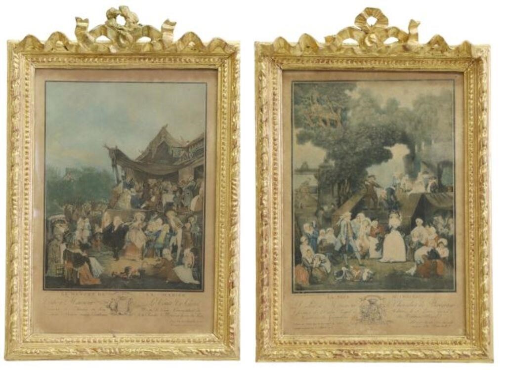  2 FRAMED FRENCH COLOR PRINTS 355f96