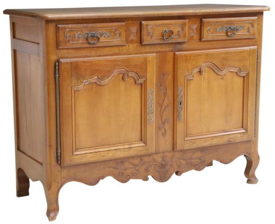 FRENCH PROVINCIAL FRUITWOOD SIDEBOARDFrench