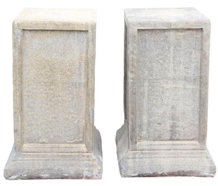 (2) ARCHITECTURAL CAST STONE PLINTHS,