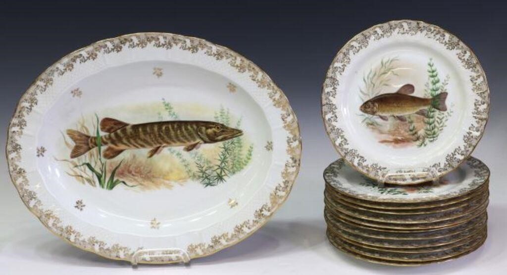 (13) BERNARDAUD LIMOGES PORCELAIN FISH