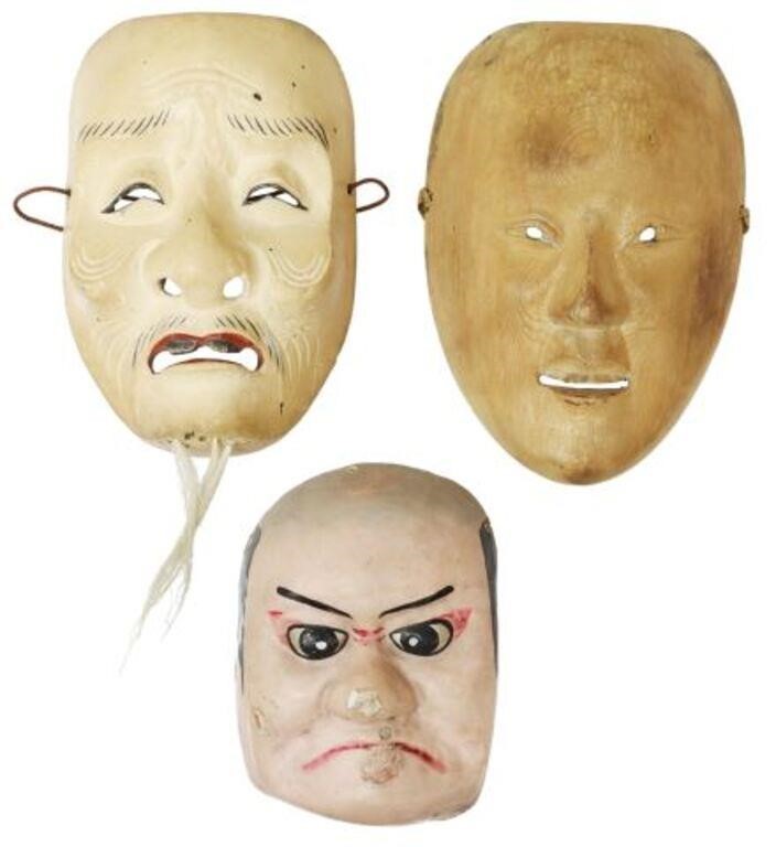  3 JAPANESE DECORATIVE NOH KABUKI 35600e