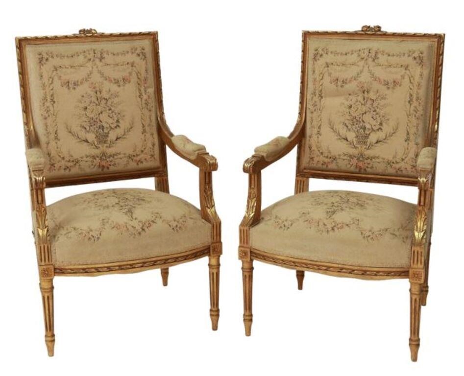  2 FRENCH LOUIS XVI STYLE GILTWOOD 356057