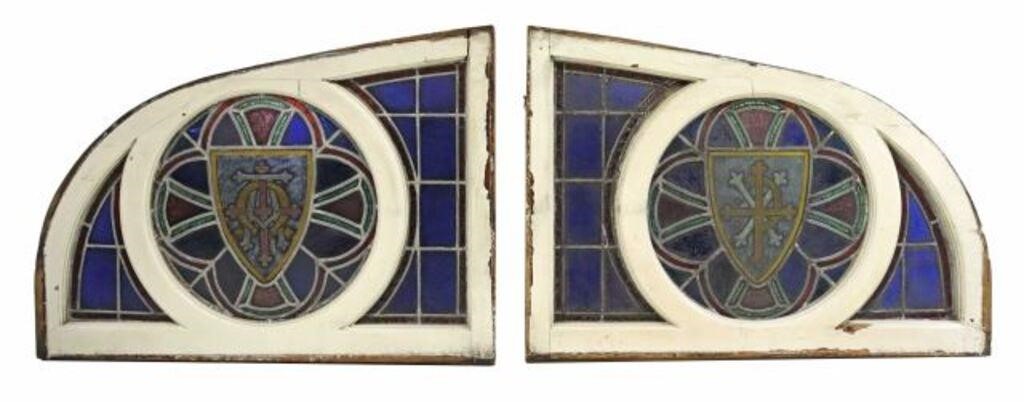  2 ARCHITECTURAL STAINED LEADED 3560a6