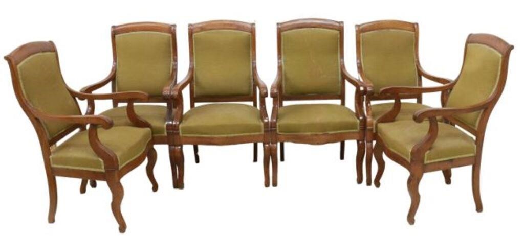 (6) FRENCH LOUIS PHILIPPE UPHOLSTERED