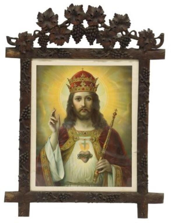 FRAMED CHRISTUS REX CHROMOLITHOGRAPHFramed 3560f5