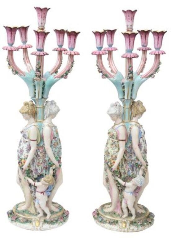  2 MONUMENTAL MEISSEN STYLE PORCELAIN 356100