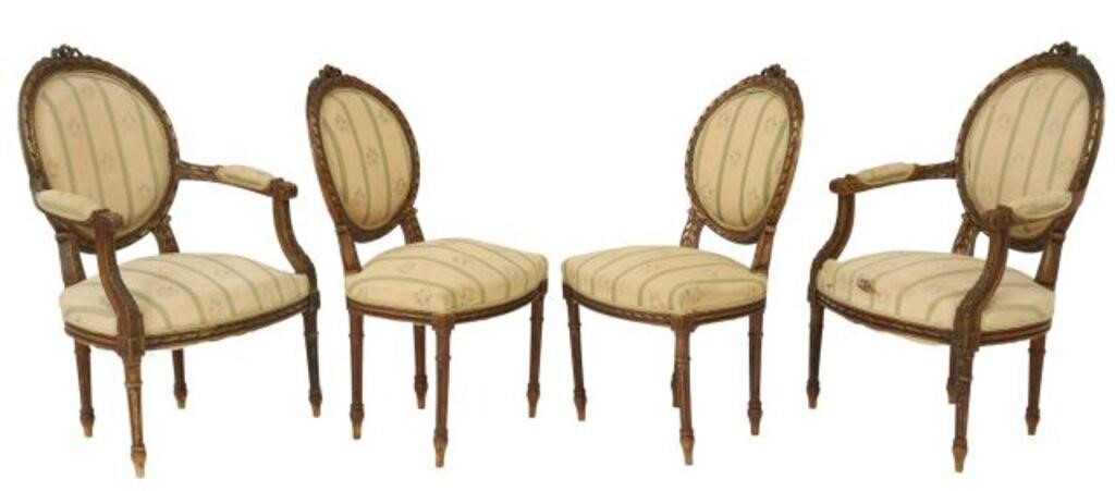 4 FRENCH LOUIS XVI STYLE UPHOLSTERED 356139