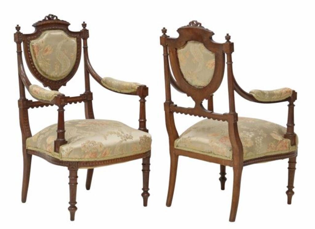 (2) FRENCH LOUIS XVI STYLE CARVED