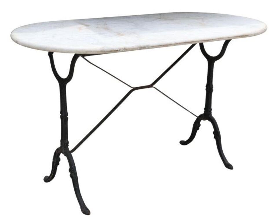 FRENCH MARBLE TOP CAST IRON BISTRO 35614e