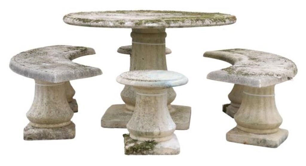  5 CAST STONE BALUSTER FORM GARDEN 356154