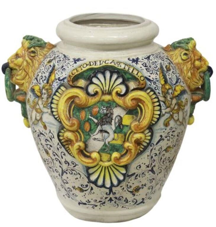 LARGE ITALIAN MAJOLICA POLYCHROME 35616a