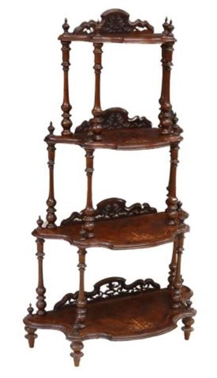 VICTORIAN BURLED WALNUT MARQUETRY 356199