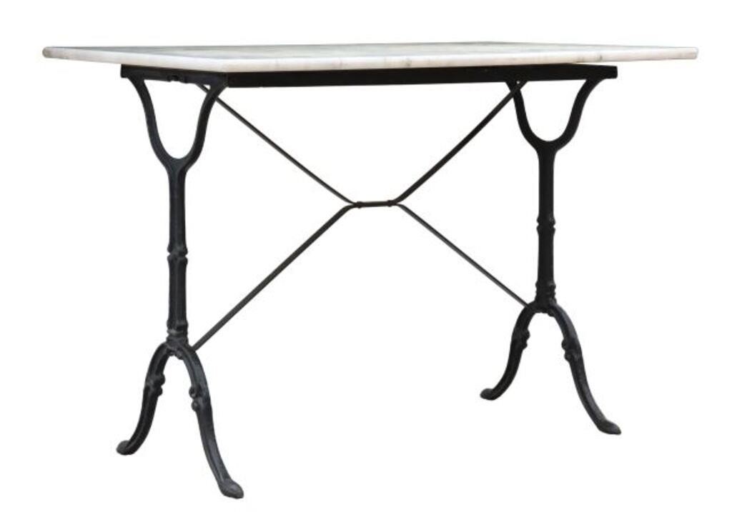 FRENCH MARBLE-TOP CAST IRON BISTRO