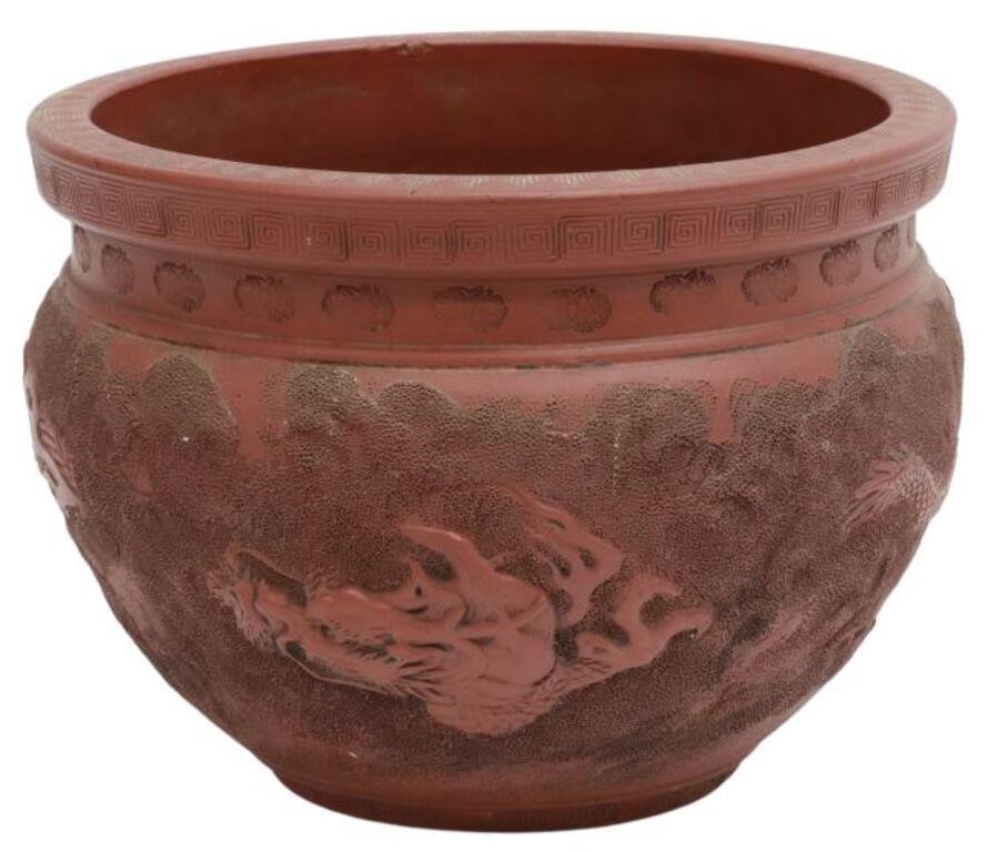 JAPANESE TOKONAME WARE DRAGON JARDINIEREJapanese 3561c3