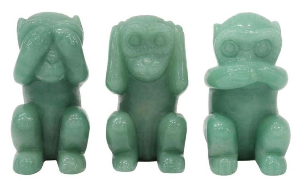  3 ASIAN HARDSTONE FIGURES THREE 3561c9