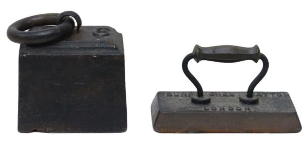 (2) CAST IRON HORSE TETHER WEIGHT &