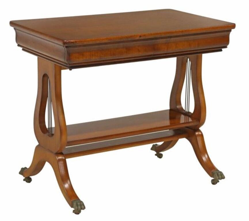 ENGLISH WALNUT LYRE CONSOLE SOFA TABLEEnglish