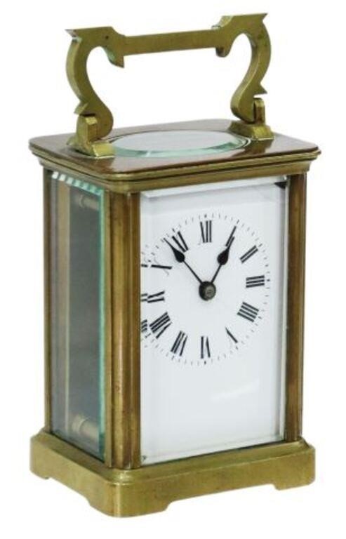 FRENCH BRASS-CASED CARRIAGE CLOCKFrench