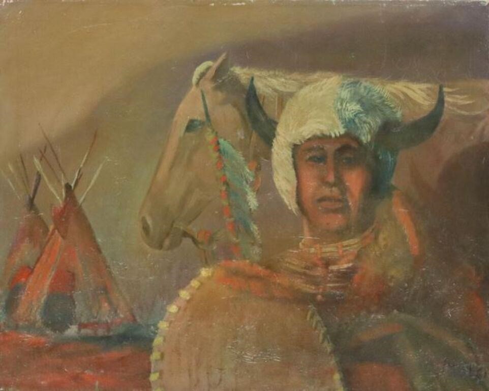 SIGNED MALO PORTRAIT OF CHEYENNE 35621a