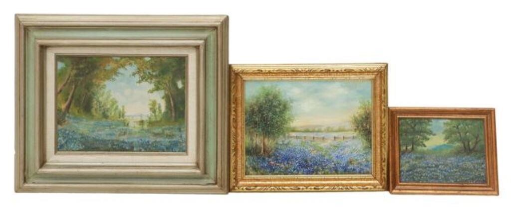  3 FRAMED TEXAS BLUEBONNET PAINTINGS lot 356236