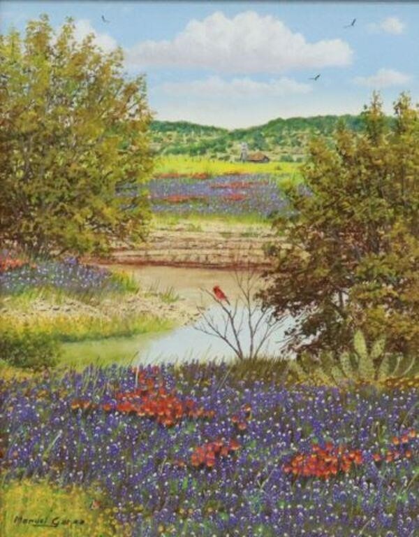 MANUEL GARZA (TX, B.1940) BLUEBONNETS,