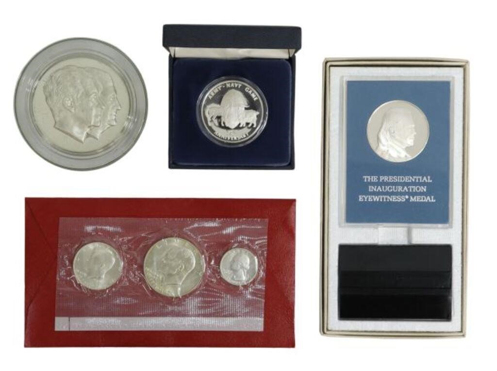  4 US COINS STERLNG SILVER MEDALS lot 35626d