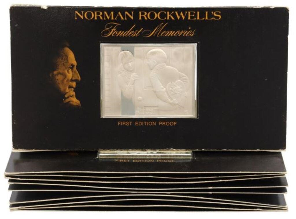 (10) FRANKLIN MINT ROCKWELL SILVER