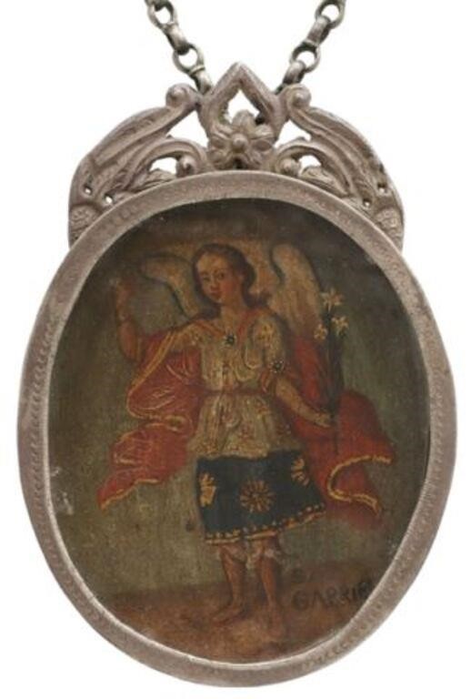 COLONIAL STYLE ARCHANGEL GABRIEL RELIQUARY