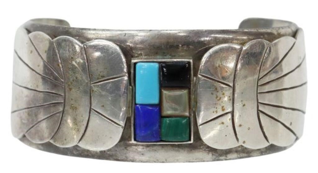 NATIVE AMERICAN SILVER MULTISTONE 3562d6