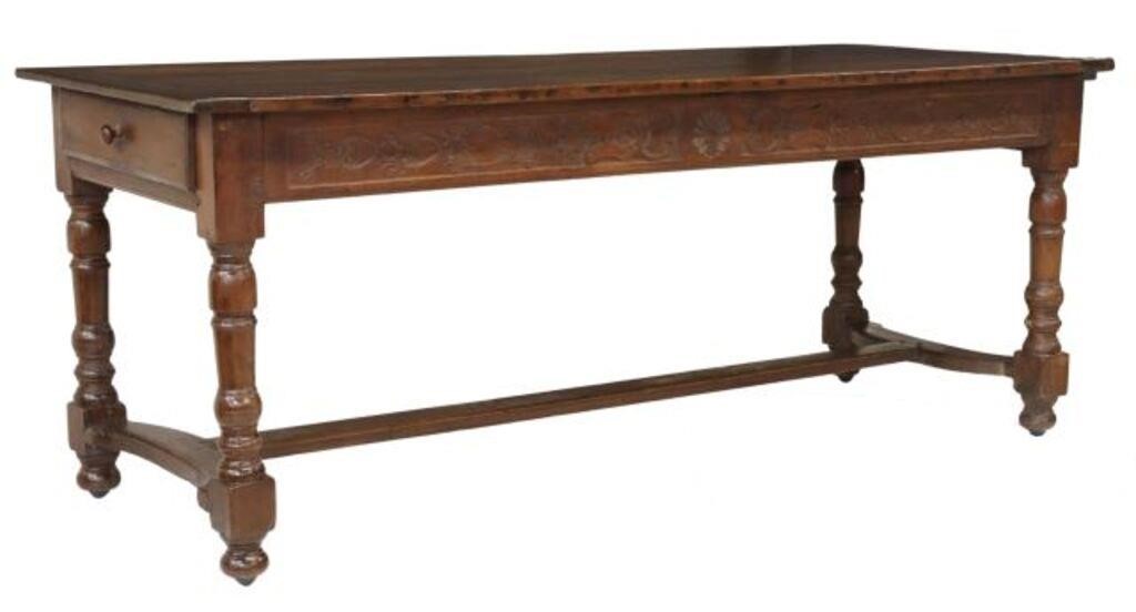 FRENCH PROVINCIAL FARMHOUSE TABLE,