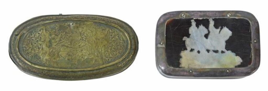 2) SNUFF BOXES, DUTCH EMBOSSED