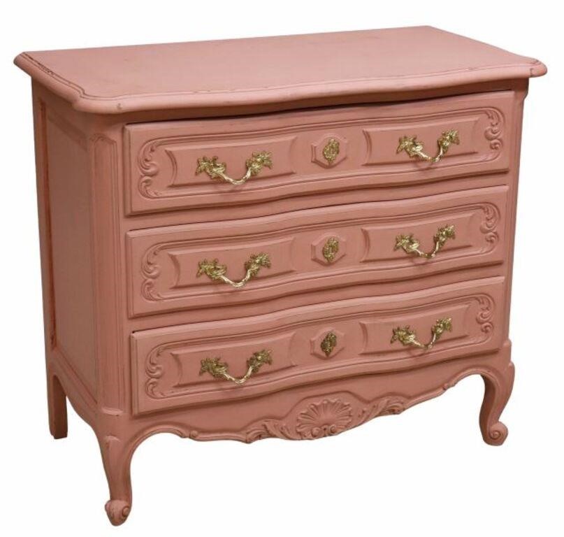 FRENCH LOUIS XV STYLE PAINTED THREE-DRAWER