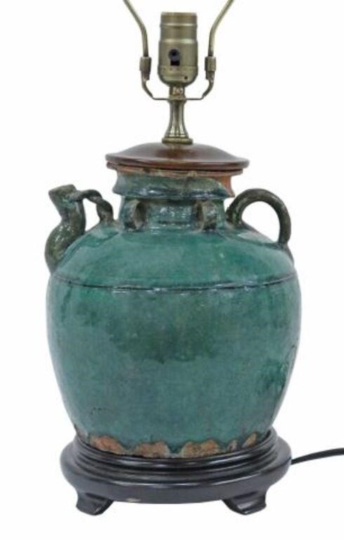 CHINESE CERAMIC WINE EWER MOUNTED 35639f