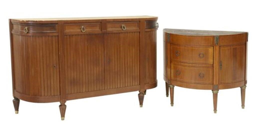 FRENCH DEMILUNE CABINET & SIDEBOARD,
