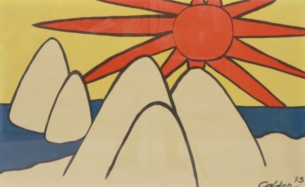 ALEXANDER CALDER LITHOGRAPH ARCTIC SUNSETFramed