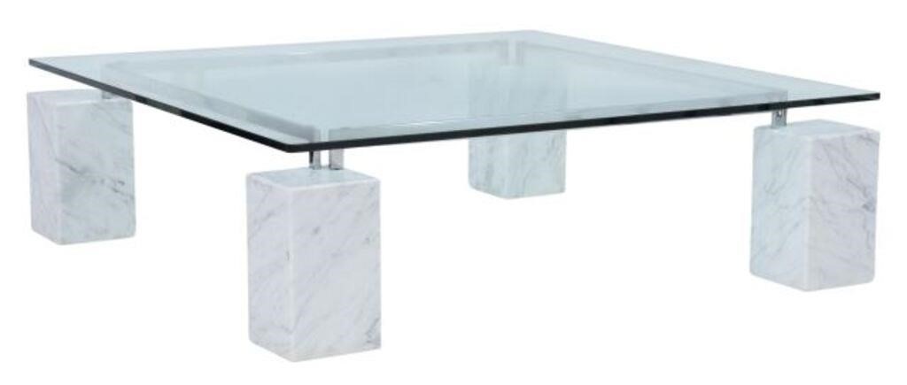 ITALIAN MODERN GLASS-TOP MARBLE