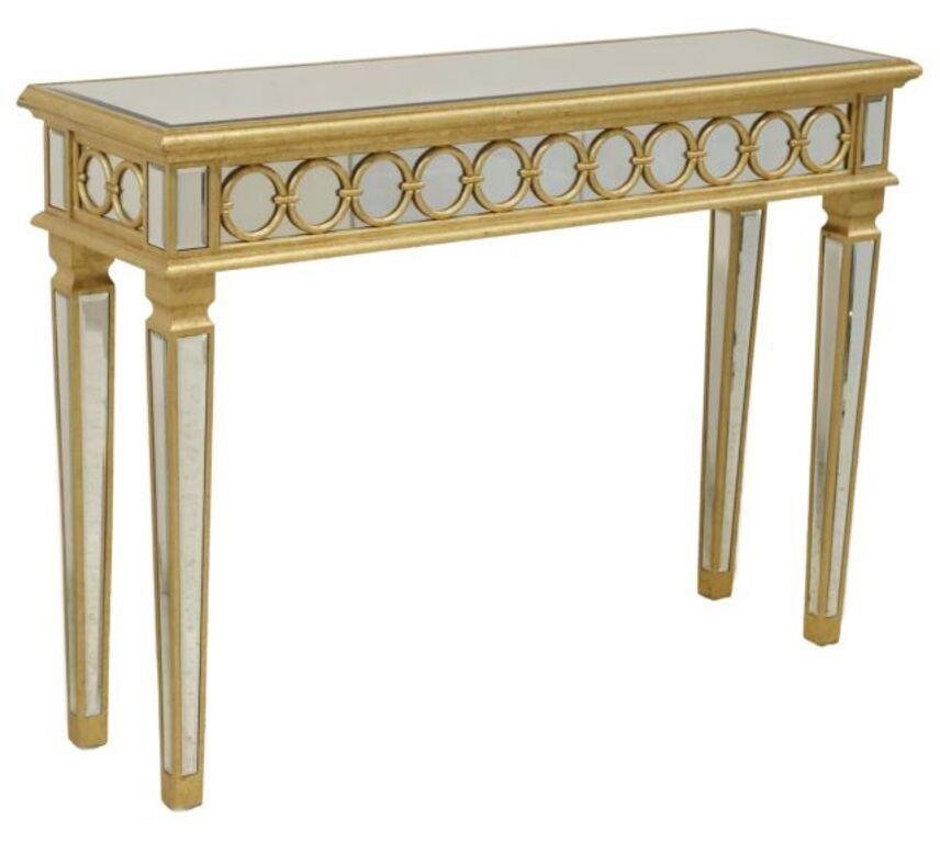 CONTEMPORARY GILT & MIRRORED CONSOLE