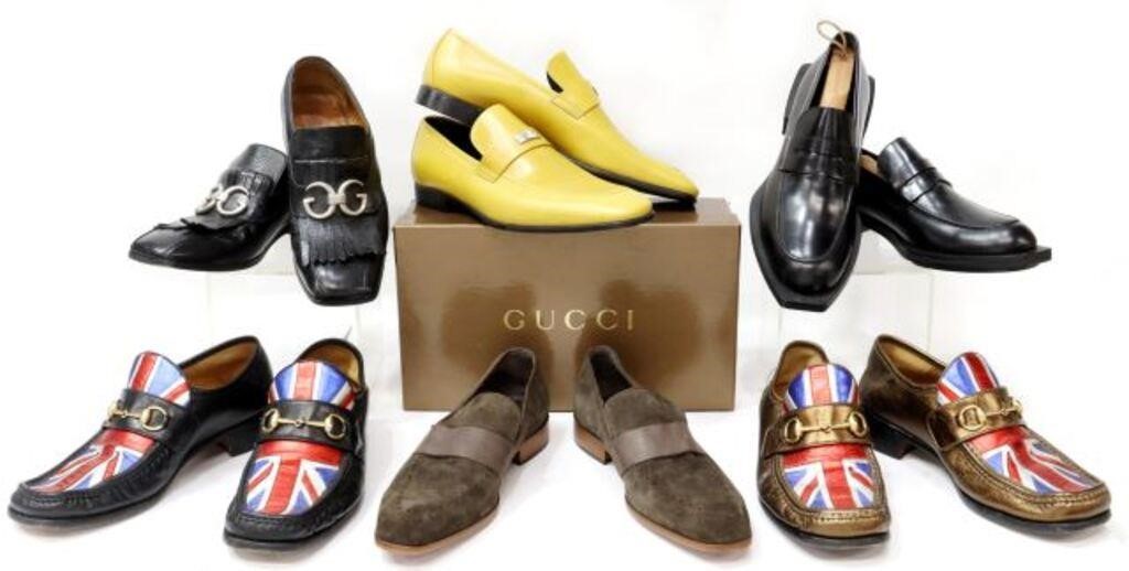 (6PR) MEN'S LEATHER LOAFERS, GUCCI,