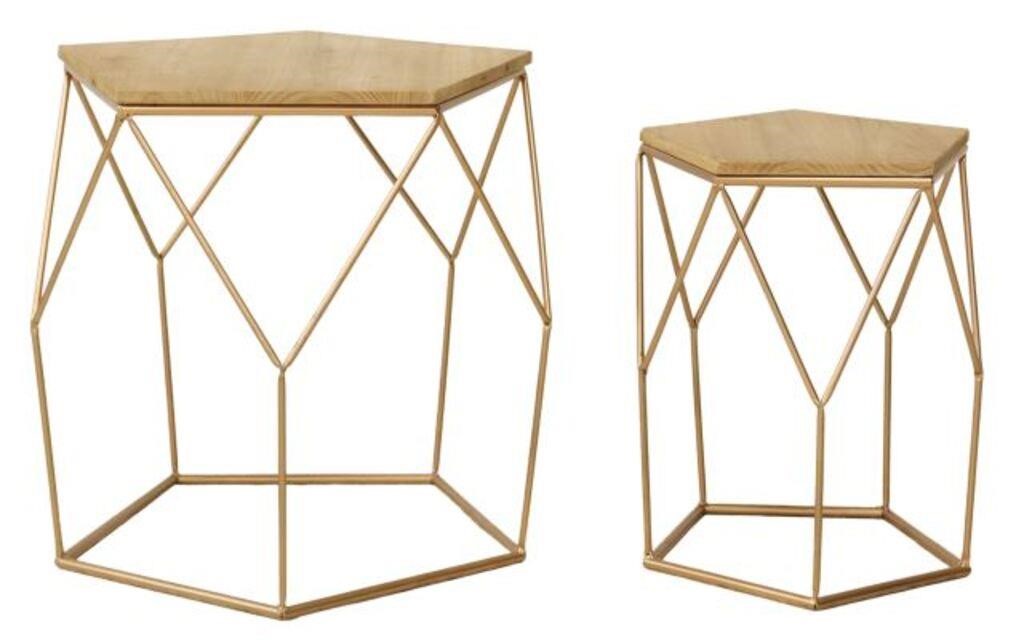 (2) CONTEMPORARY GEOMETRIC SIDE TABLES(lot