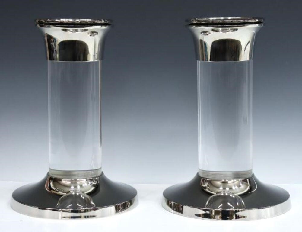 (2) CONTEMPORARY PILLAR CANDLE HOLDERS(lot