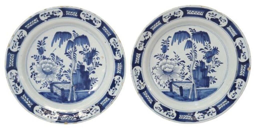 2) DELFT BLUE & WHITE CHINOISERIE