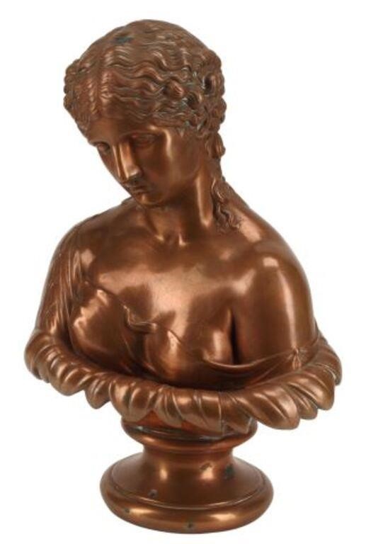 COPPER PATINA BUST OF CLYTIECopper 356544