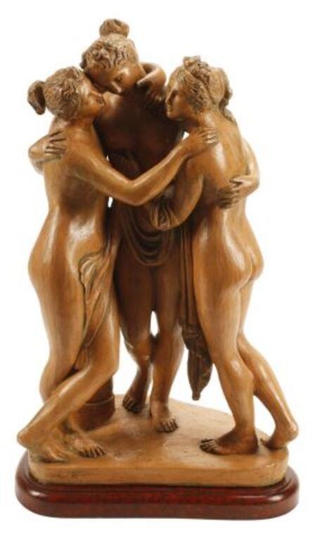 AFTER CANOVA TERRACOTTA THREE GRACES 35654f