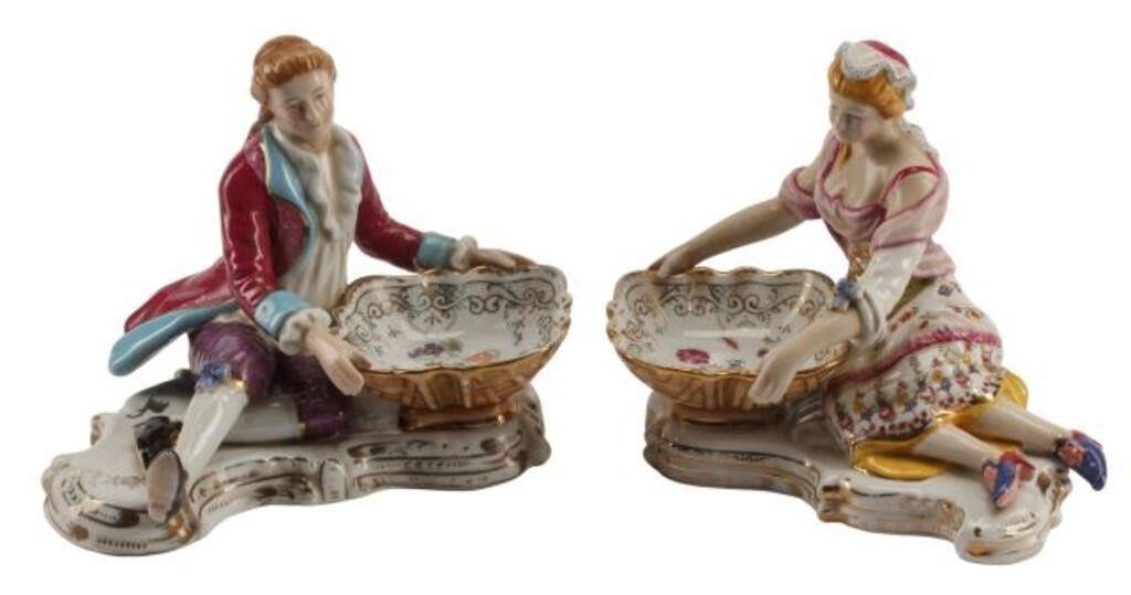 (2) SEVRES STYLE FIGURAL SWEETMEAT DISHES(pair)