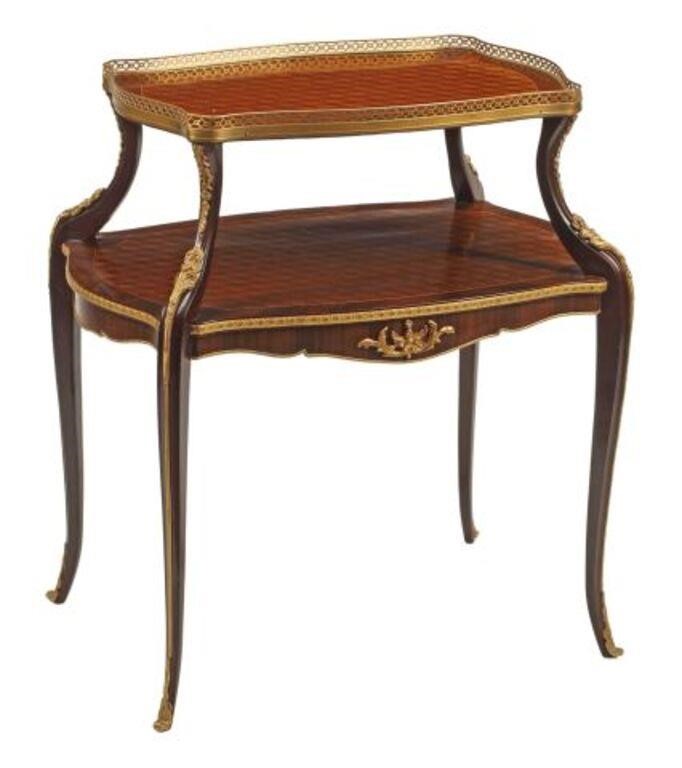 LOUIS XV STYLE ORMOLU-MOUNTED TWO-TIER