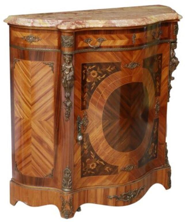 ITALIAN MARBLE TOP ROSEWOOD CONSOLE 356599