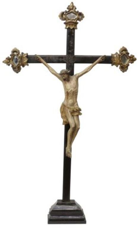 ITALIAN CARVED TABLETOP ALTAR CRUCIFIX  35659e