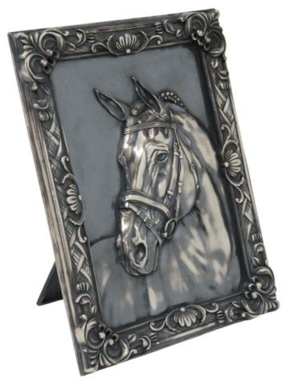 JAPANESE FINE SILVER HORSE RELIEF