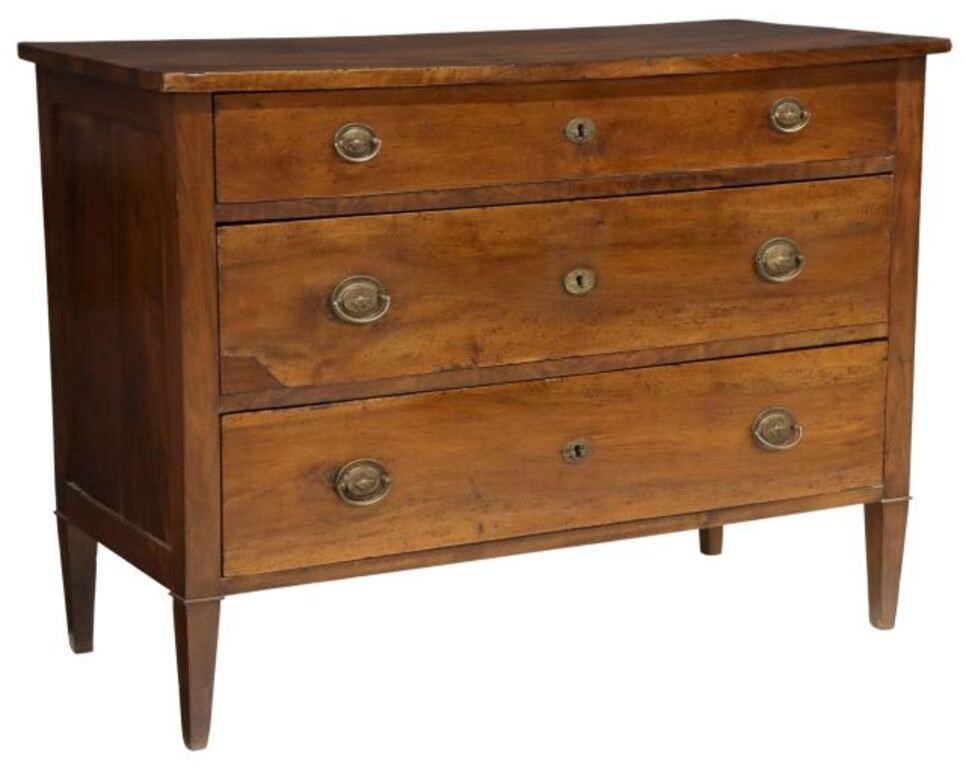 LOUIS XVI PERIOD WALNUT THREE-DRAWER